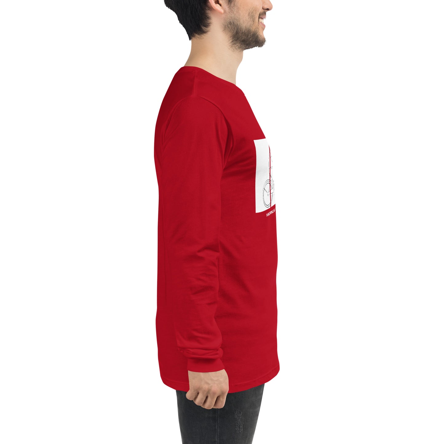 Ever After Long Sleeve Shirt - Left Placement image 34: Dark Grey Heather version, size L with right-side angle of the Happily Ever After range.