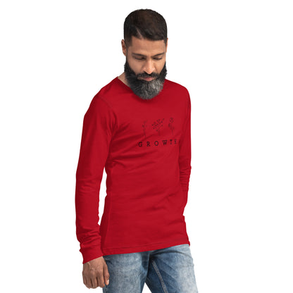 Growthline Long Sleeve Shirt - Left Placement image 24: Red version, size L with front view, right-side angle of the Growth range.