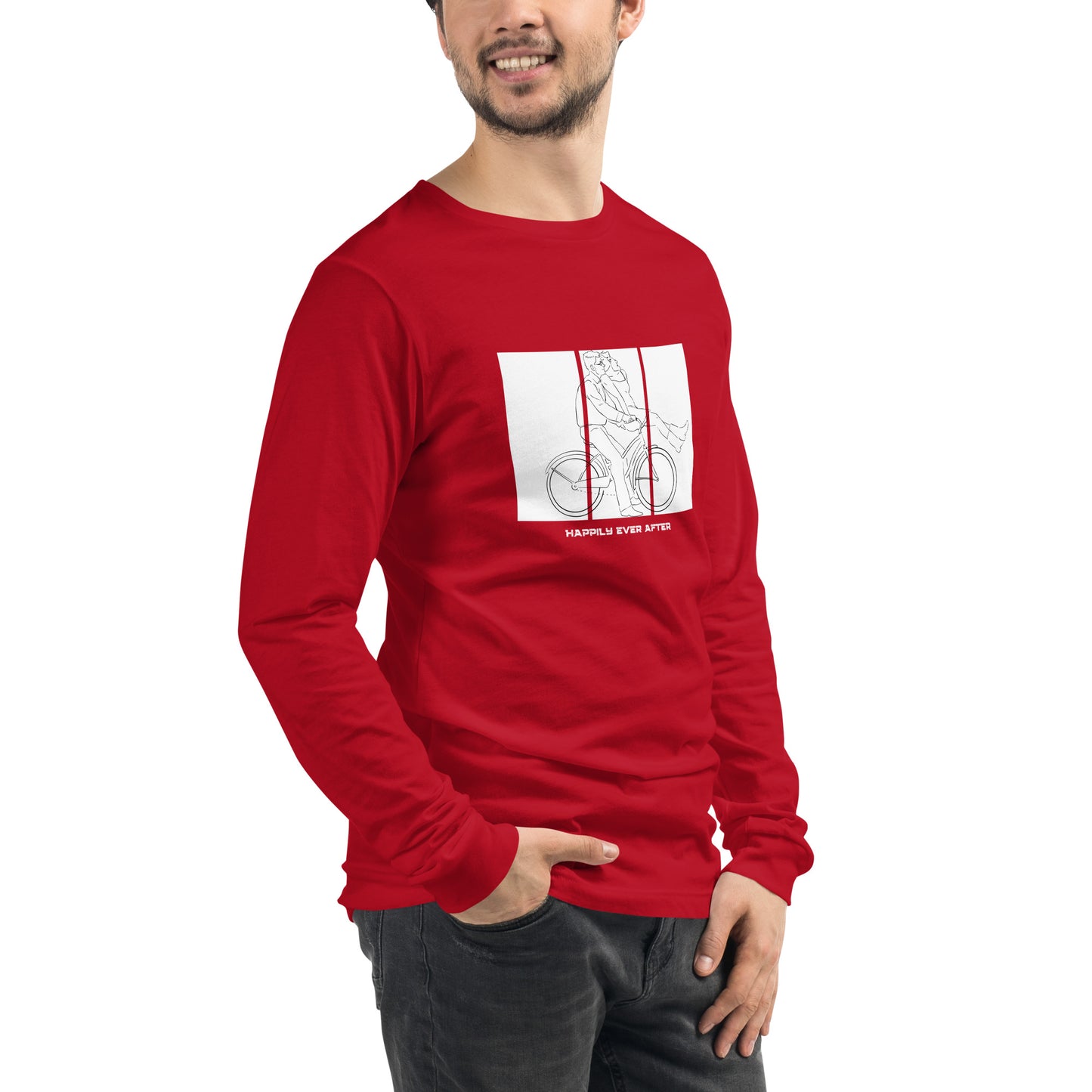 Ever After Long Sleeve Shirt - Left Placement image 36 in True Royal, size XS, showing front view, right-side angle for the Happily Ever After design.