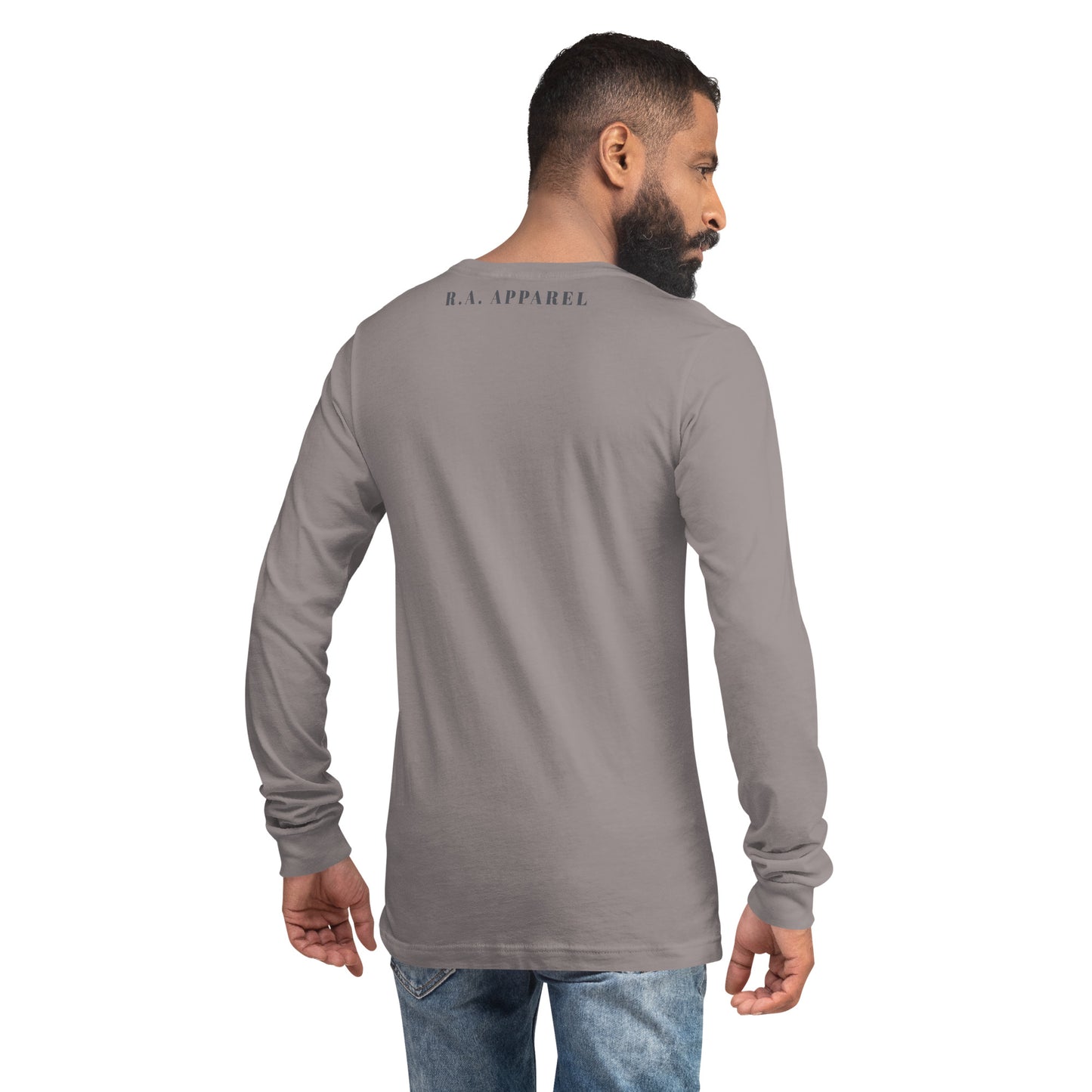 Montaire Long Sleeve Shirt image 50: Heather Navy version, size S with back view of the Capricorn range.