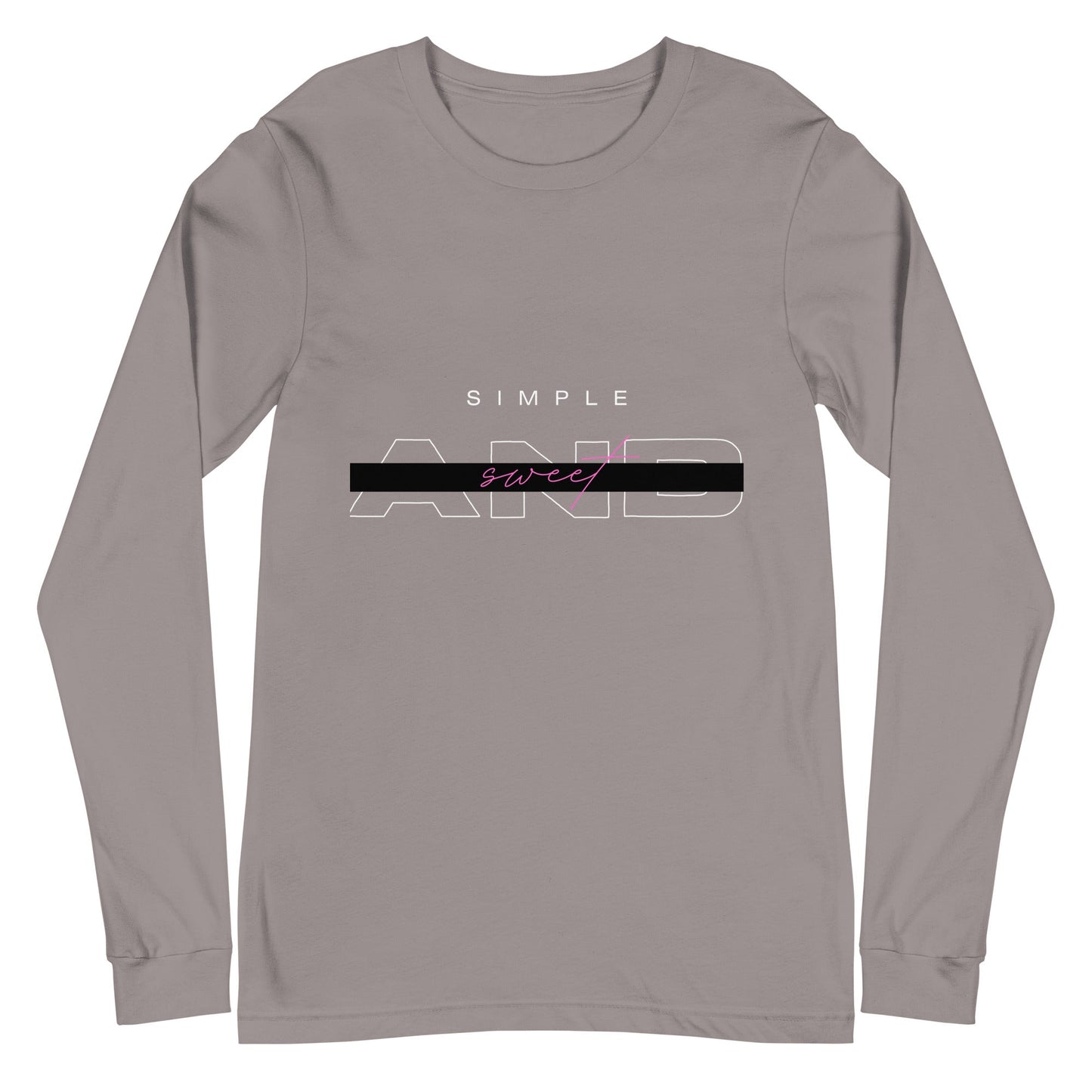 Image 15 of Navy Sweet Minimal Long Sleeve Shirt - Left Placement, size M, with Simple and Sweet artwork visible in front view.