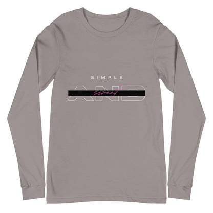 Image 15 of Navy Sweet Minimal Long Sleeve Shirt - Left Placement, size M, with Simple and Sweet artwork visible in front view.