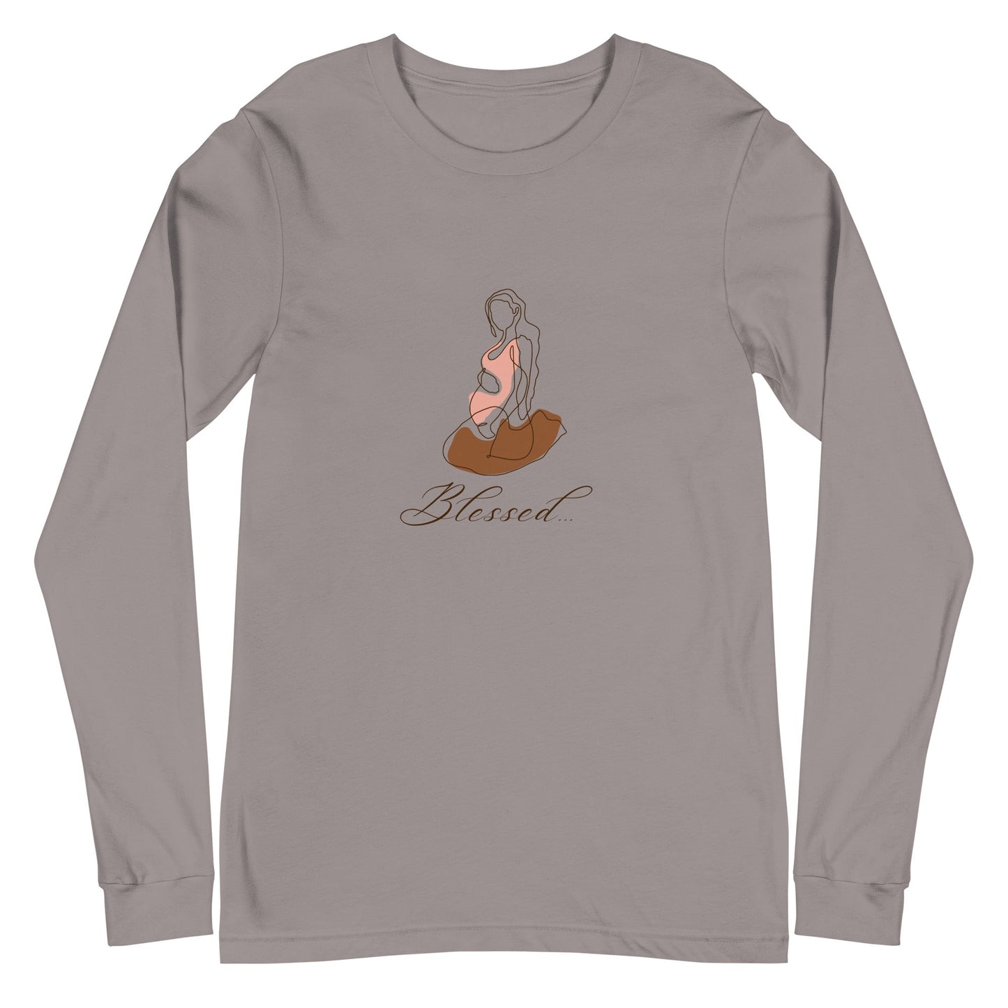 Grace Mark Long Sleeve Shirt - Left Placement product image 14 in Navy, size S, with front view and left placement.