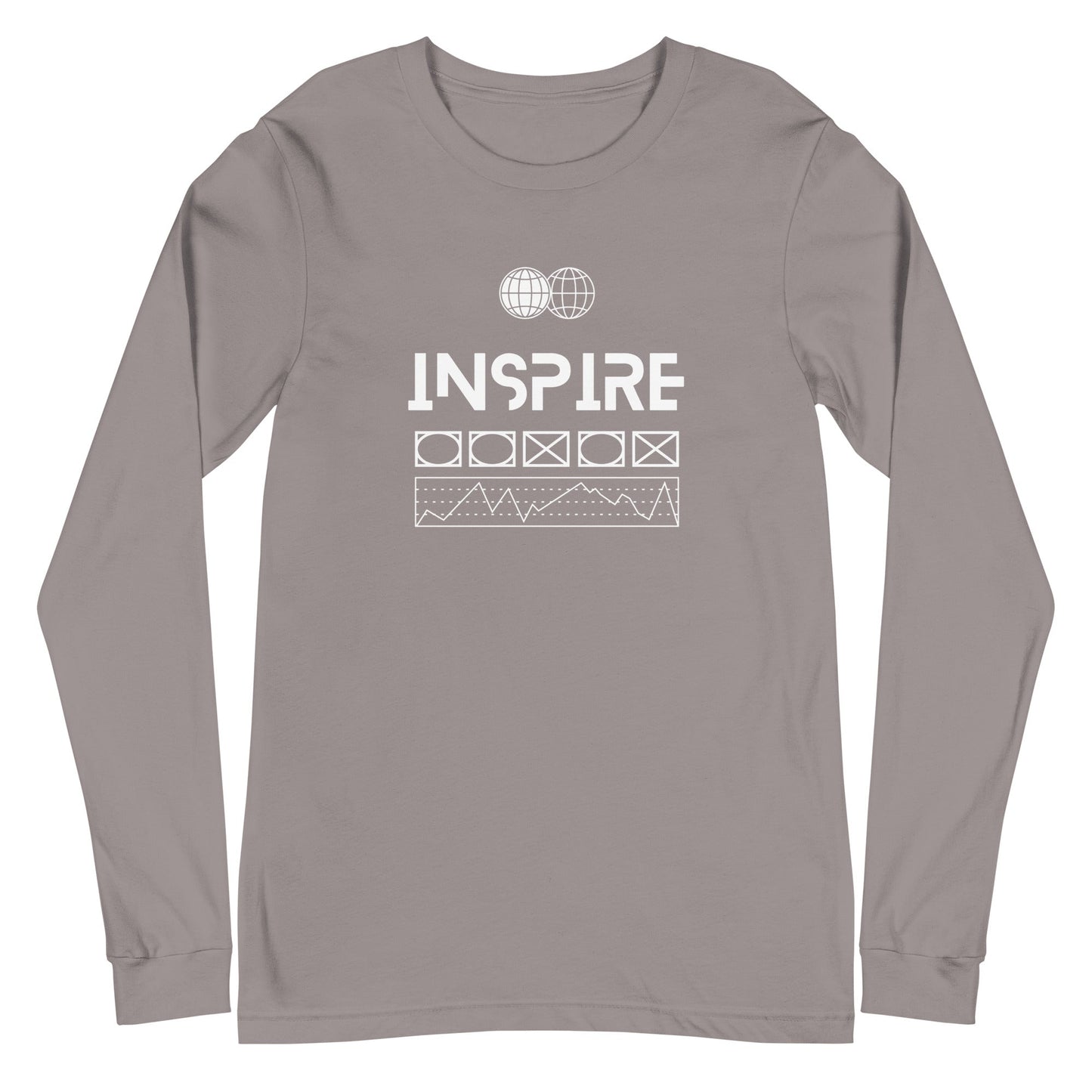 Inspireline Long Sleeve Shirt - Left Placement image 12: Black version, size 2XL with front view of the Inspire range.