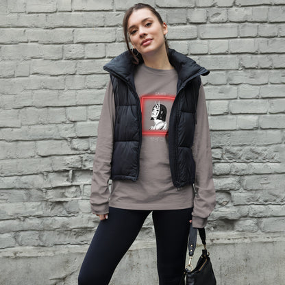 Saiko Long Sleeve Shirt - Left Placement image 34 in Dark Grey Heather, size L, showing front view for the Saiko design.