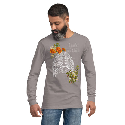 Innerline Long Sleeve Shirt - Left Placement image 25 in Red, size XS, showing front view for the Look Within design.