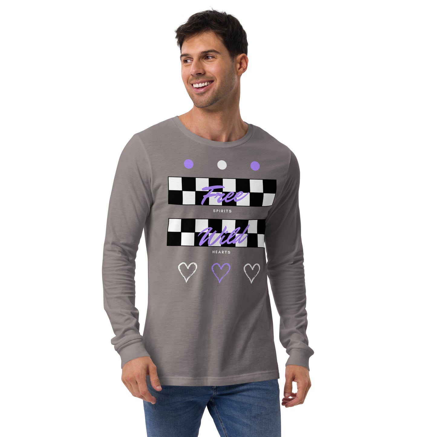 Image 25 of Red Freeborne Long Sleeve Shirt - Left Placement, size XL, with Free Spirits artwork visible in front view.