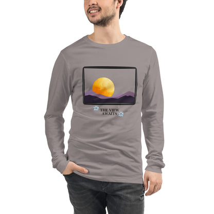 Avenor Long Sleeve Shirt by R.A. Apparel, image 73, front view, Athletic Heather, size L, design placement.