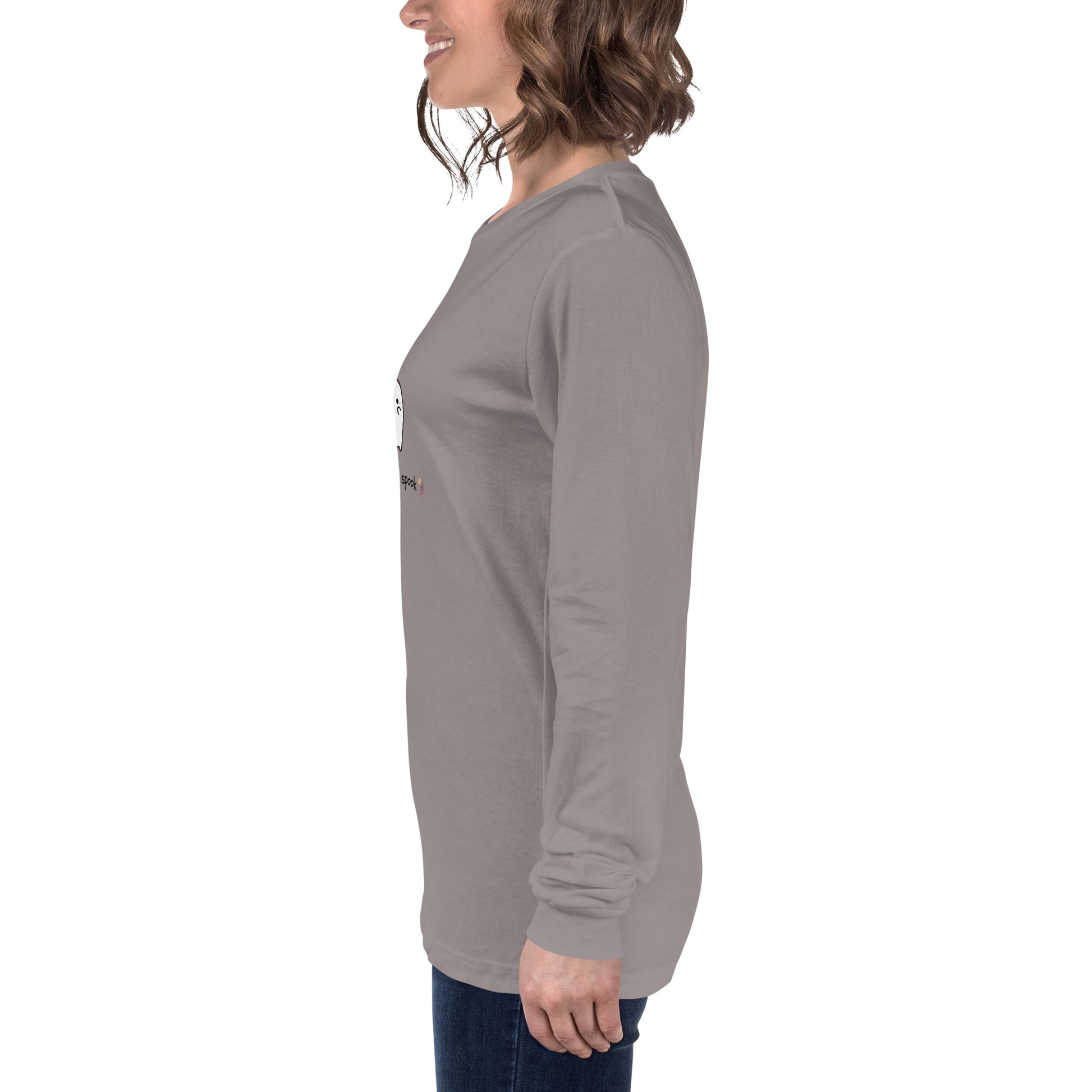 Cute Haunt Long Sleeve Shirt - Left Placement product image 75 in Gold, size XL, with left-side angle and left placement.