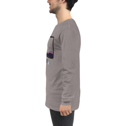 Avenor Long Sleeve Shirt image 75 in Athletic Heather, size 2XL, showing left-side angle for the The View Awaits design.