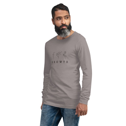 Image 51 of Poppy Growthline Long Sleeve Shirt - Left Placement, size XS, with Growth artwork visible in front view, left-side angle.