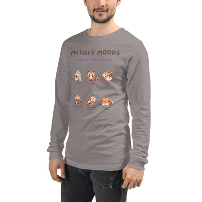 Mood Diary Long Sleeve Shirt - Left Placement image 77 in Athletic Heather, size S, showing front view, left-side angle for the My Daily Moods design.