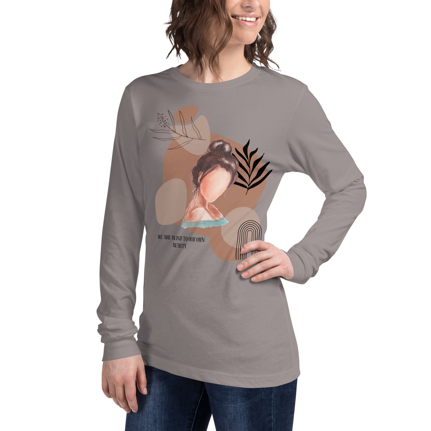Image 21 of True Royal Blind Signal Long Sleeve Shirt - Left Placement 38, size M, with We Are Blind artwork visible in front view, left-side angle.