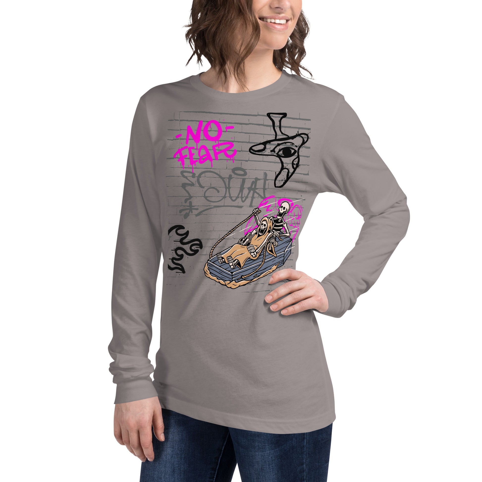 Fearless Long Sleeve Shirt - Left Placement image 47: True Royal version, size XL with front view, left-side angle of the No Fear range.