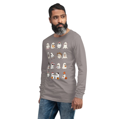 Spectral Long Sleeve Shirt - Left Placement by R.A. Apparel, image 51, front view, left-side angle, Poppy, size XS, left placement.