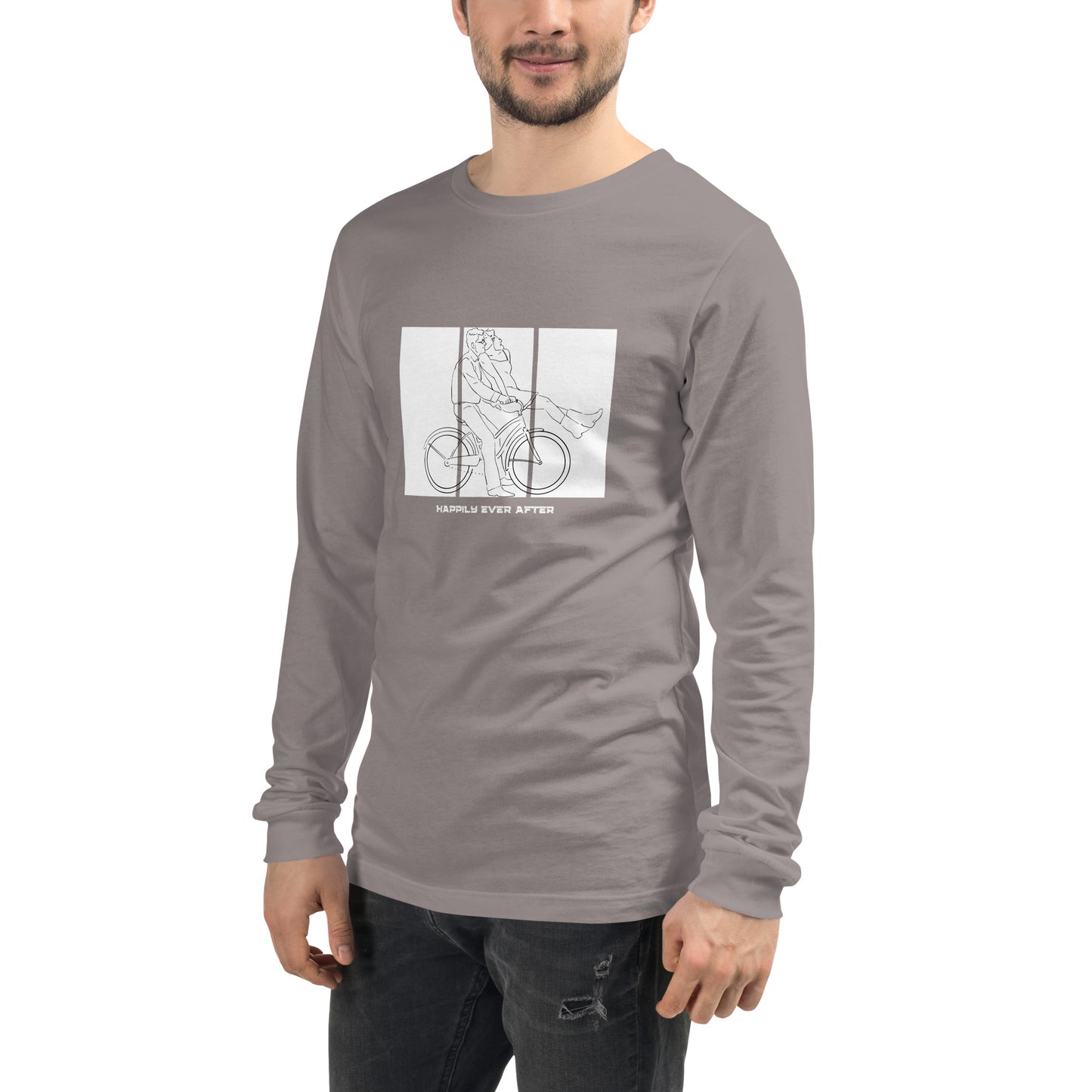 Ever After Long Sleeve Shirt - Left Placement image 77: Athletic Heather version, size S with front view, left-side angle of the Happily Ever After range.