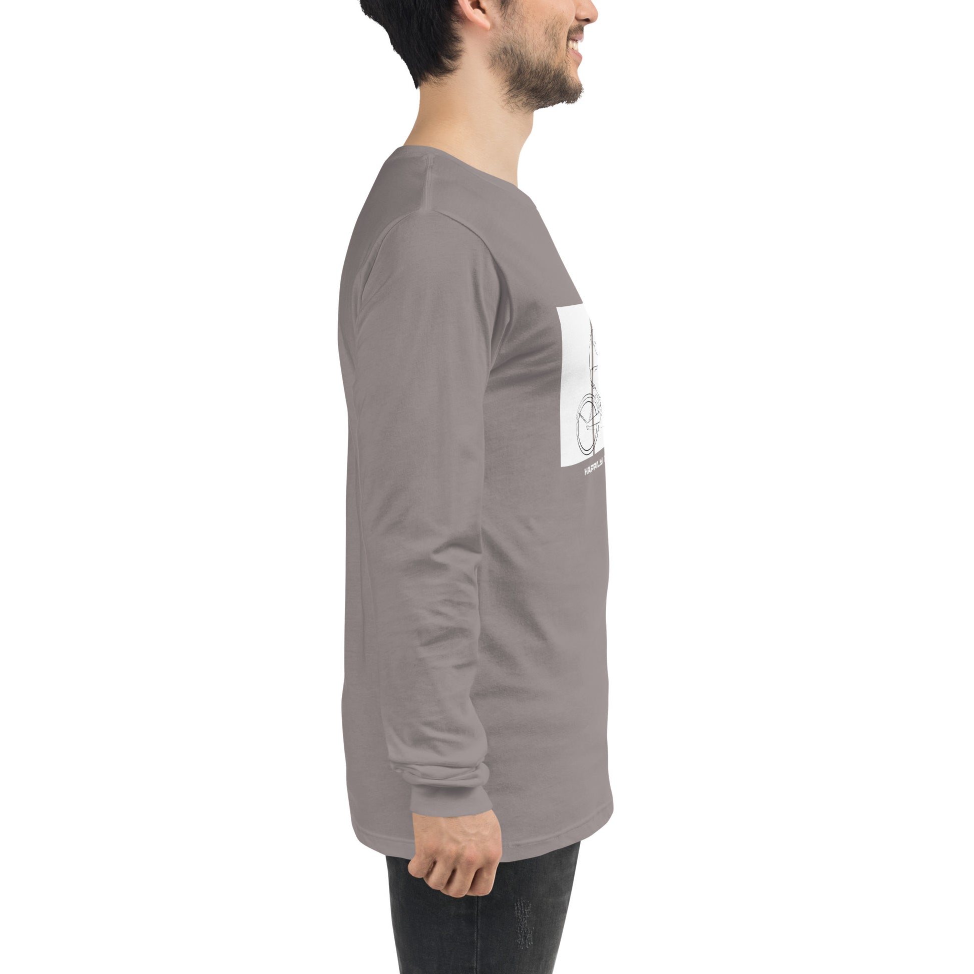 Ever After Long Sleeve Shirt - Left Placement image 76: Athletic Heather version, size XS with right-side angle of the Happily Ever After range.