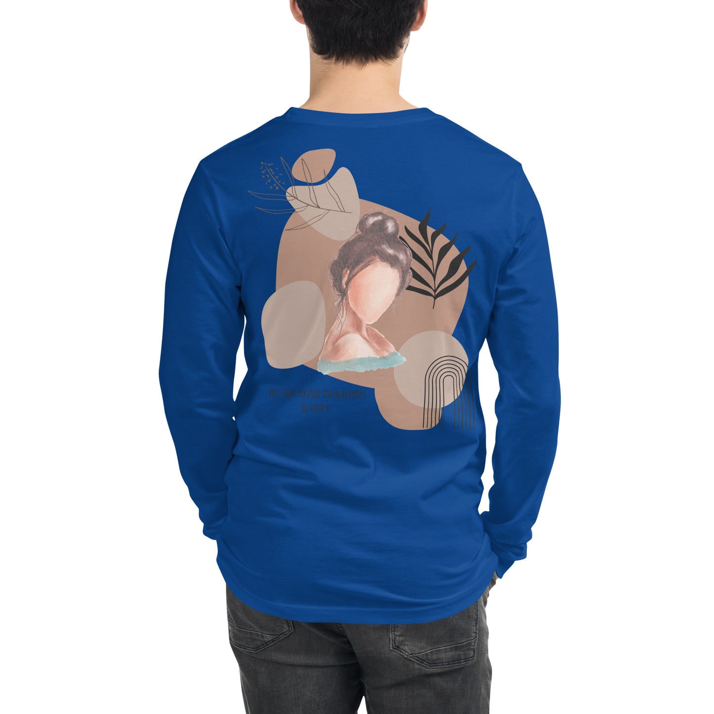 Blind Signal Long Sleeve Shirt - Left Placement 39 by R.A. Apparel, image 23, back view, Heather Forest, size XL, left placement.