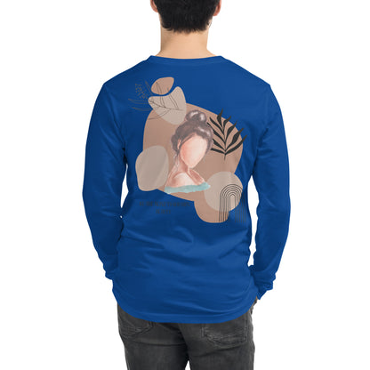 Blind Signal Long Sleeve Shirt - Left Placement 39 by R.A. Apparel, image 23, back view, Heather Forest, size XL, left placement.