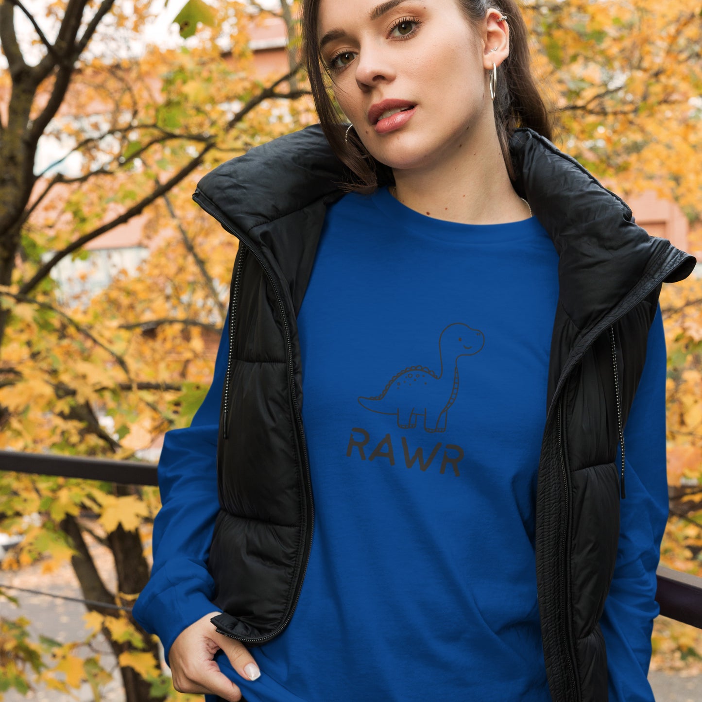 Wild Call Long Sleeve Shirt - Left Placement product image 35 in Heather Navy, size XL, with front view and left placement.