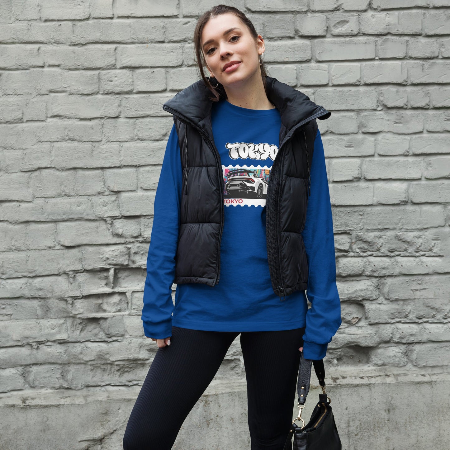Tokyo Signal Long Sleeve Shirt - Left Placement image 8 in Black, size S, showing front view for the Tokyo design.