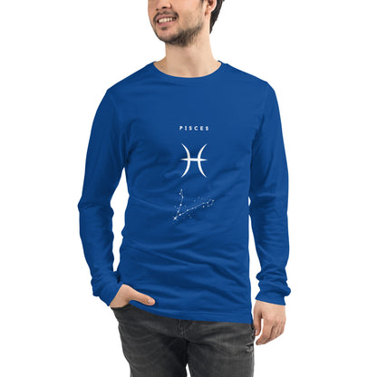 Image 32 of Heather Forest Tideborn Long Sleeve Shirt - Left Placement, size S, with Pisces artwork visible in front view.