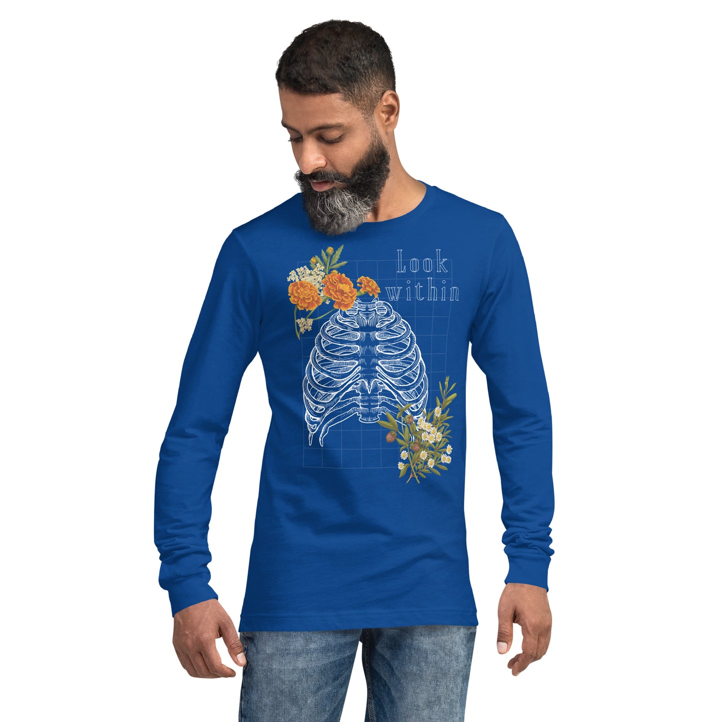 Innerline Long Sleeve Shirt - Left Placement image 29 in Red, size XL, showing front view for the Look Within design.