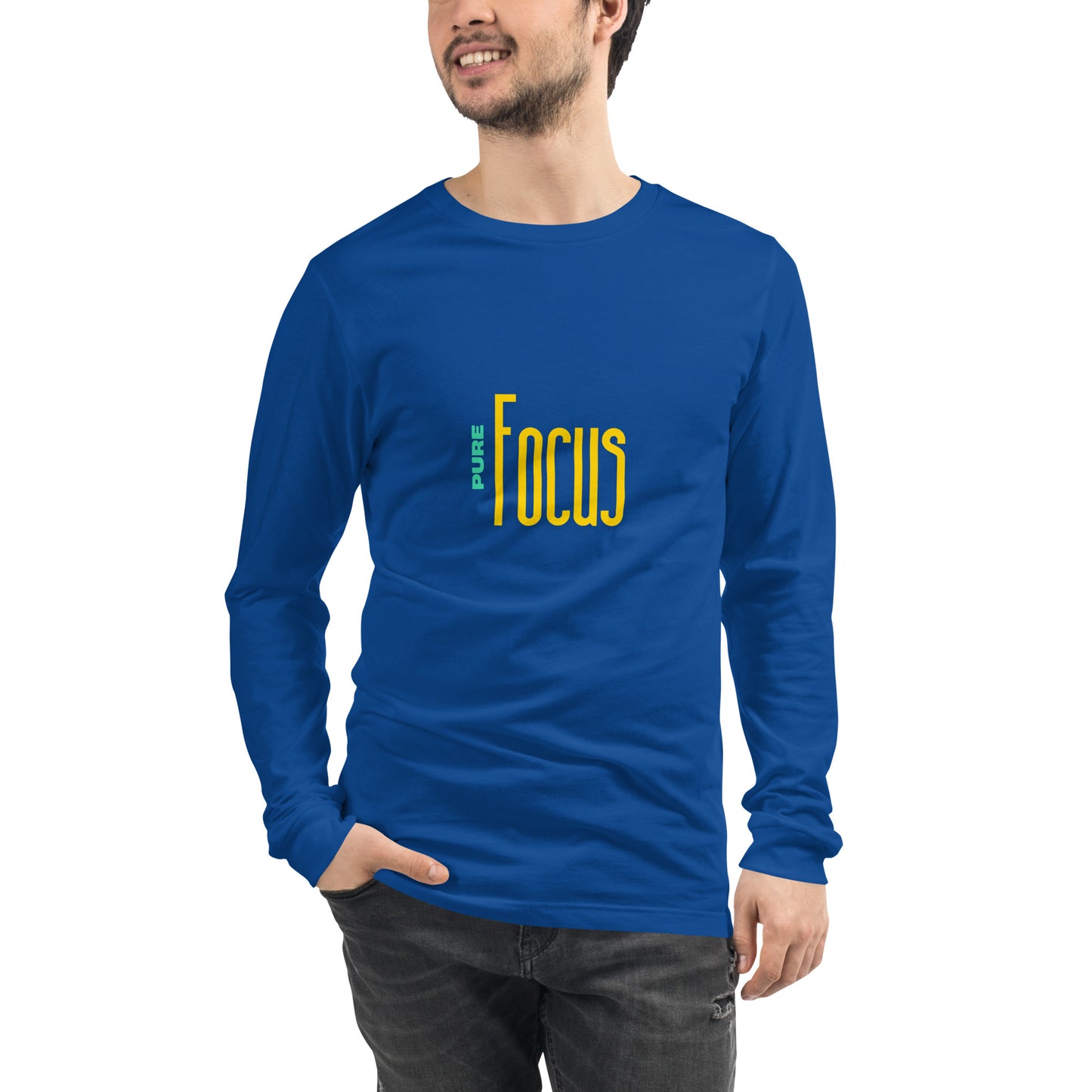 Focusline Long Sleeve Shirt - Left Placement by R.A. Apparel, image 25, front view, Red, size XS, left placement.
