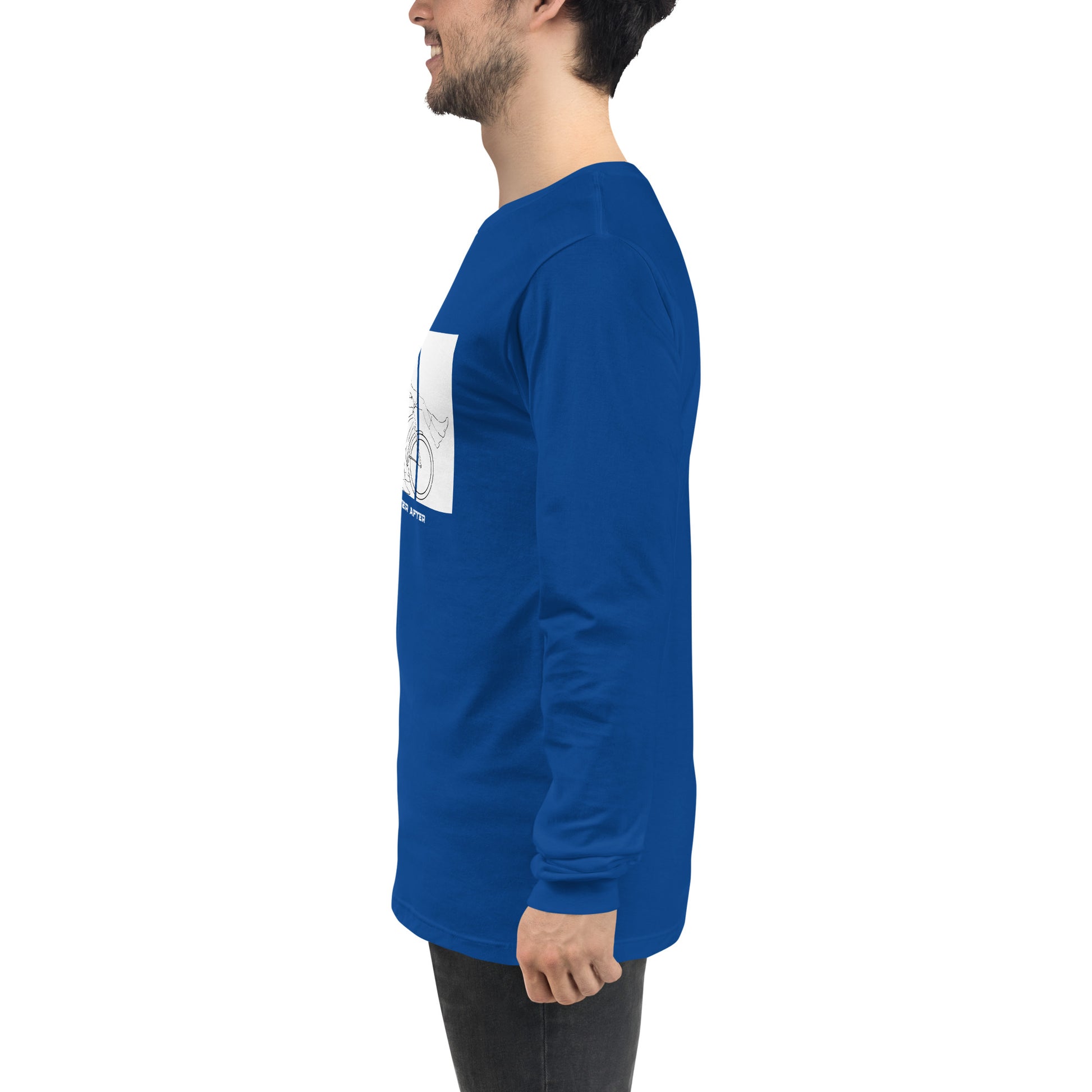 Ever After Long Sleeve Shirt - Left Placement by R.A. Apparel, image 87, left-side angle, White, size S, left placement.
