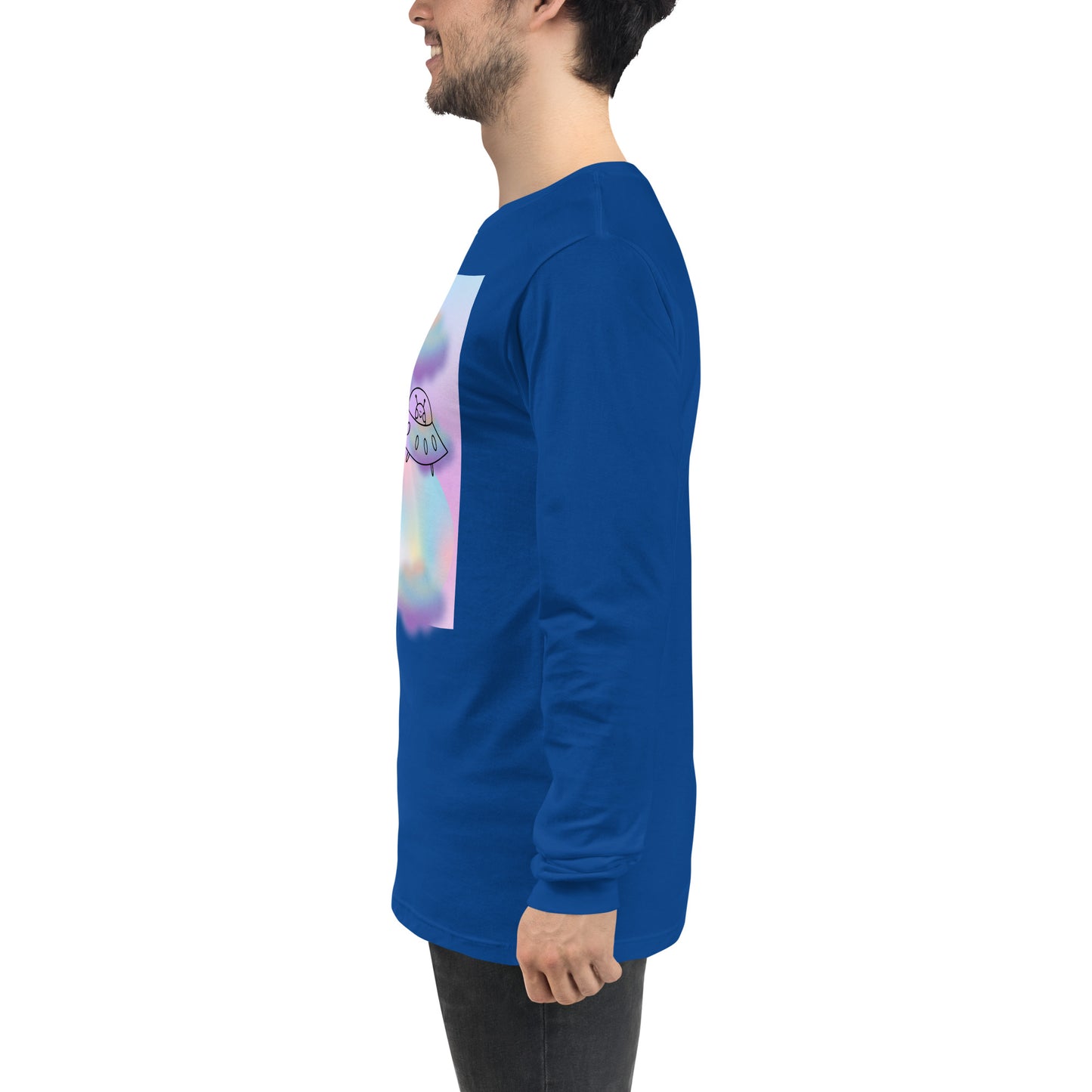 Sprinkle Theory Long Sleeve Shirt - Left Placement image 87 in White, size S, showing left-side angle for the You're the Sprinkle to My Cupcake design.