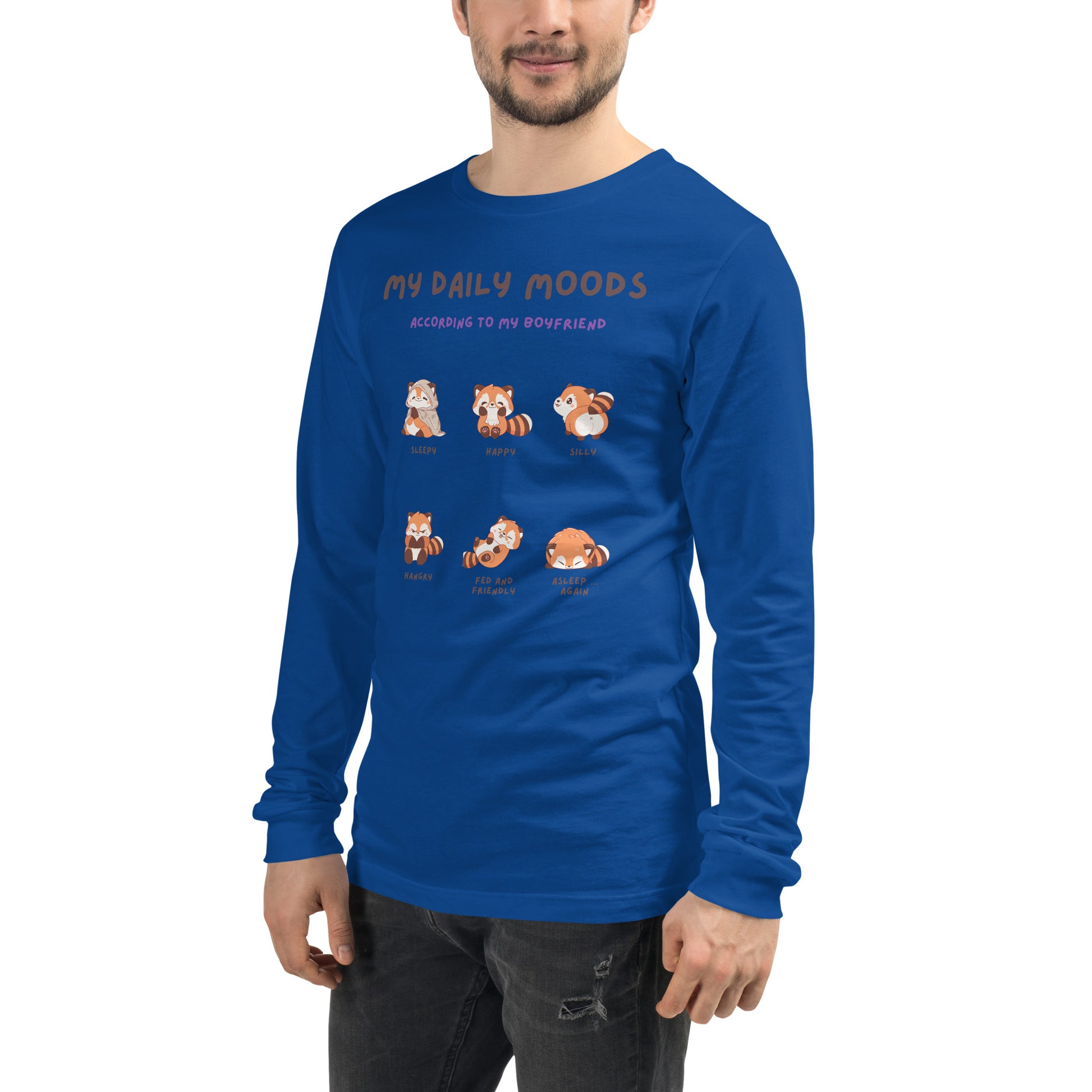 Mood Diary Long Sleeve Shirt - Left Placement by R.A. Apparel, image 89, front view, left-side angle, White, size L, left placement.