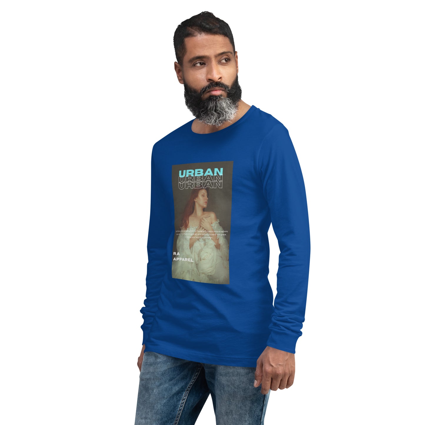 Urban Long Sleeve Shirt - Left Placement by R.A. Apparel, image 28, front view, left-side angle, Red, size L, left placement.