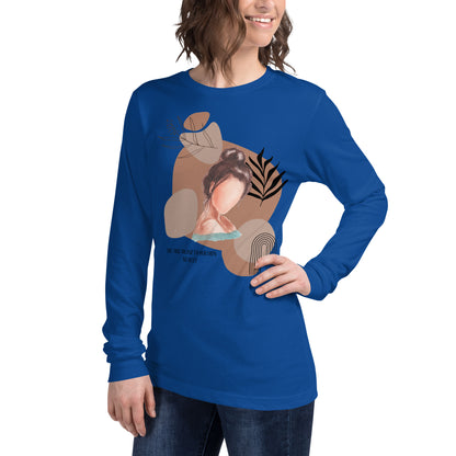 Blind Signal Long Sleeve Shirt - Left Placement 38 image 25 in Heather Navy, size XS, showing front view, left-side angle for the We Are Blind design.