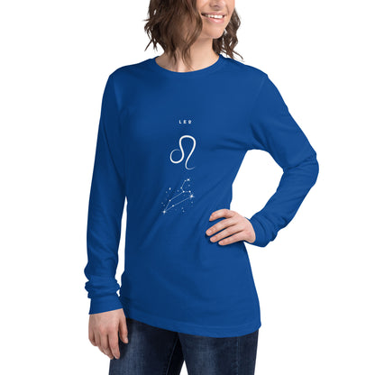 Solmane Long Sleeve Shirt - Left Placement image 55 in Heather Deep Teal, size XS, showing front view, left-side angle for the Leo design.
