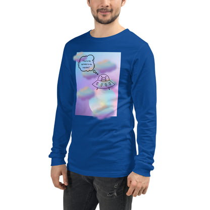 Sprinkle Theory Long Sleeve Shirt - Left Placement image 89 in White, size L, showing front view, left-side angle for the You're the Sprinkle to My Cupcake design.