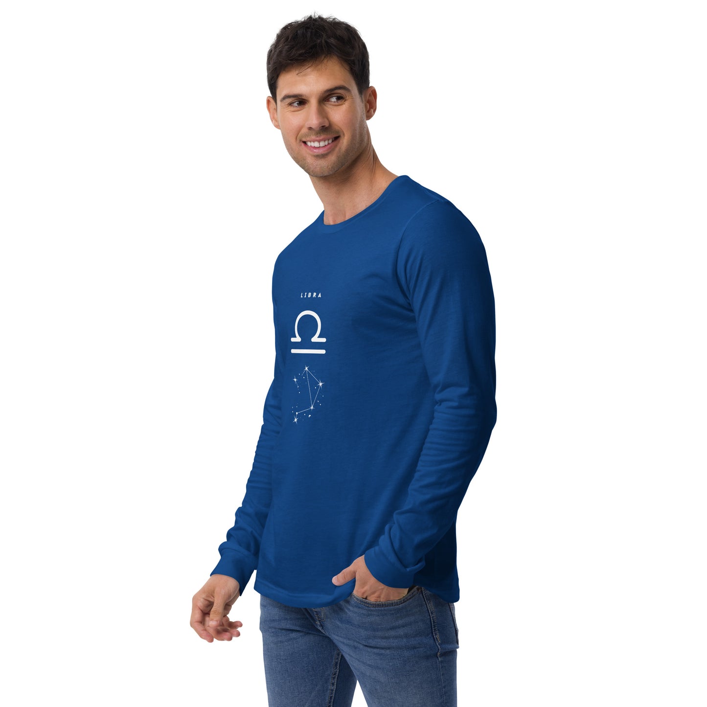 Balance Court Long Sleeve Shirt - Left Placement product image 16 in Navy, size L, with front view, left-side angle and left placement.
