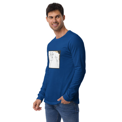Faithline Long Sleeve Shirt - Left Placement image 28 in Dark Grey Heather, size M, showing front view, left-side angle for the Faith design.