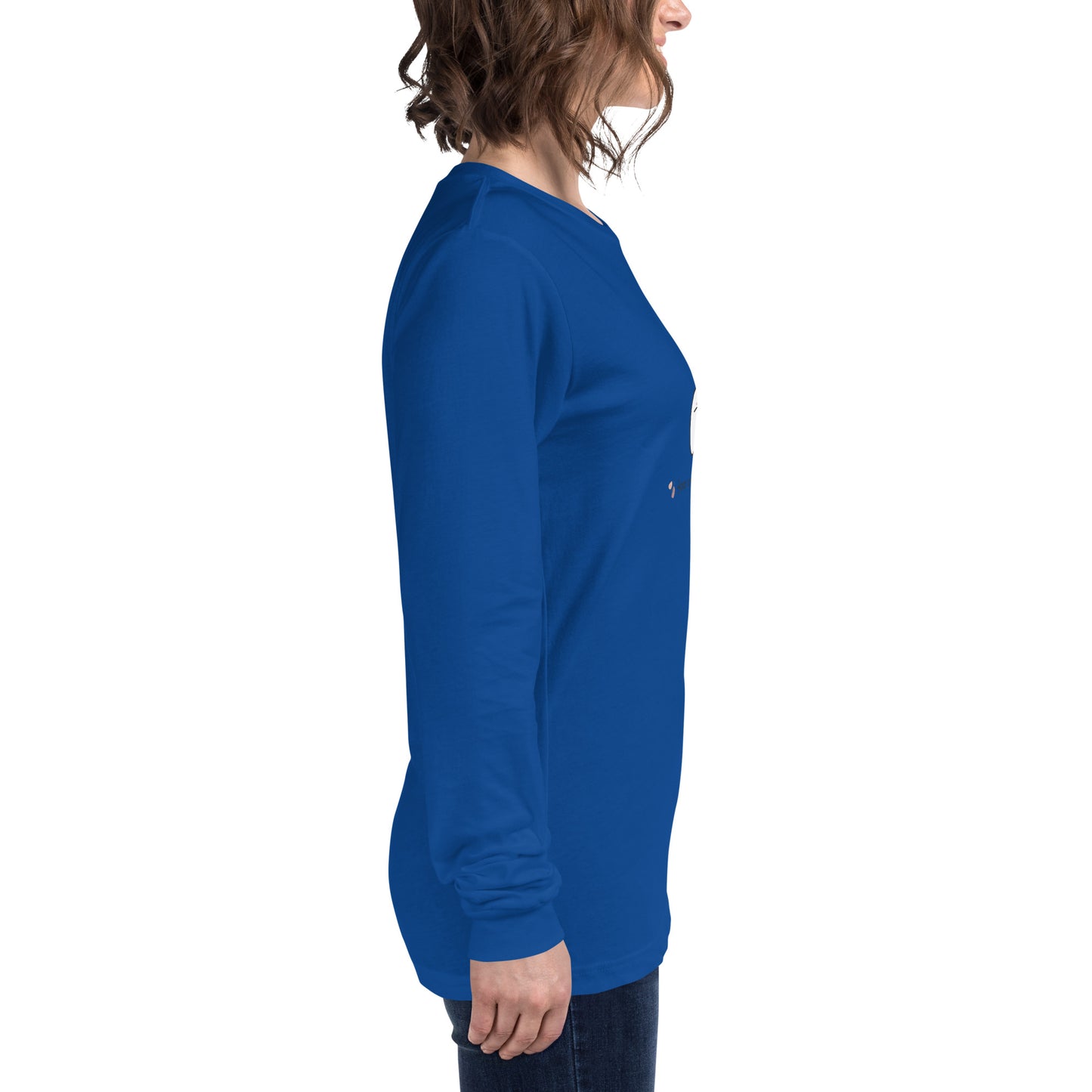 Cute Haunt Long Sleeve Shirt - Left Placement product image 89 in White, size L, with right-side angle and left placement.