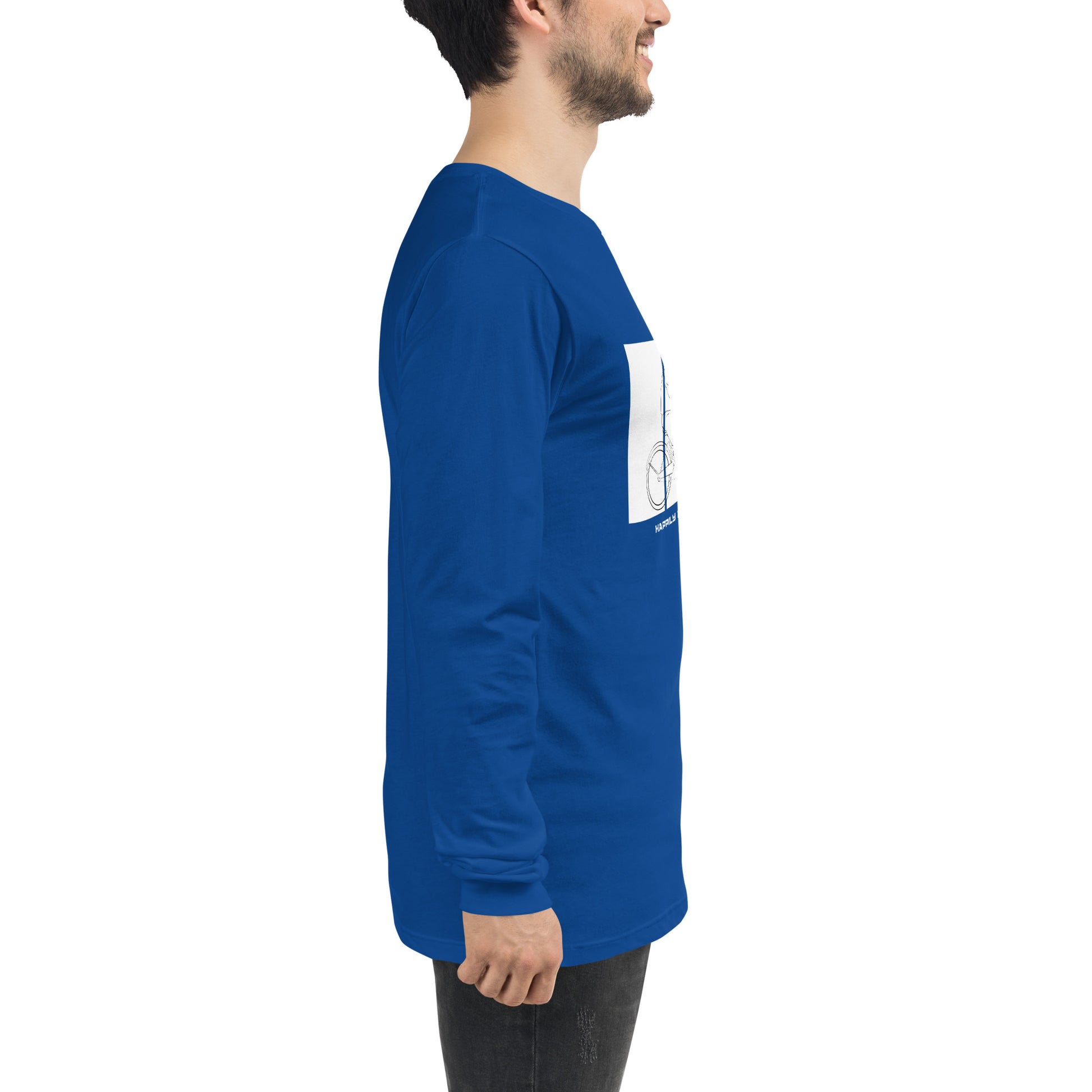 Ever After Long Sleeve Shirt - Left Placement by R.A. Apparel, image 88, right-side angle, White, size M, left placement.