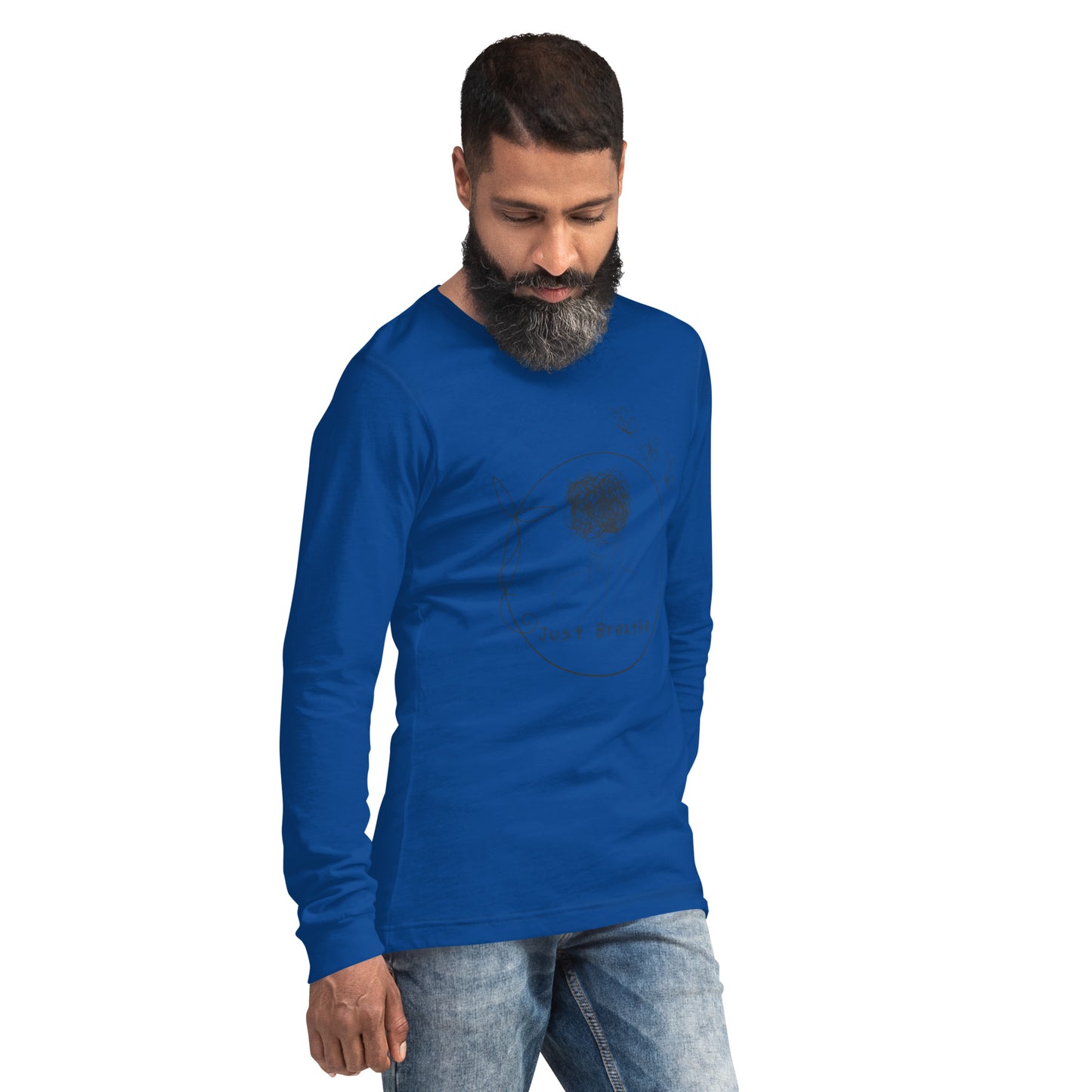 Breathing Room Long Sleeve Shirt - Left Placement by R.A. Apparel, image 24, front view, right-side angle, Heather Forest, size 2XL, left placement.