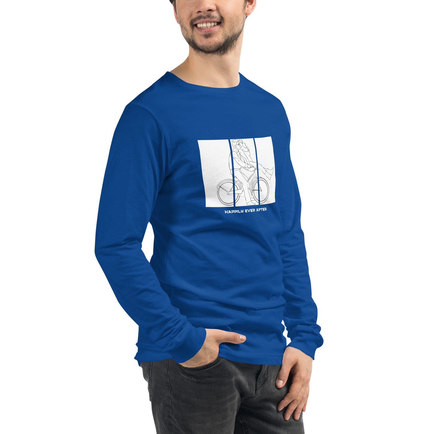 Ever After Long Sleeve Shirt - Left Placement image 90 in White, size XL, showing front view, right-side angle for the Happily Ever After design.