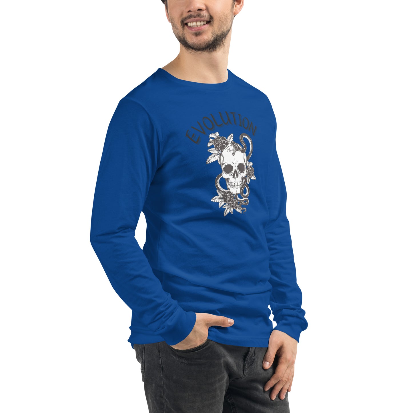 Evolution Long Sleeve Shirt - Left Placement image 84: selected colour version with front view, right-side angle of the Evolution range.