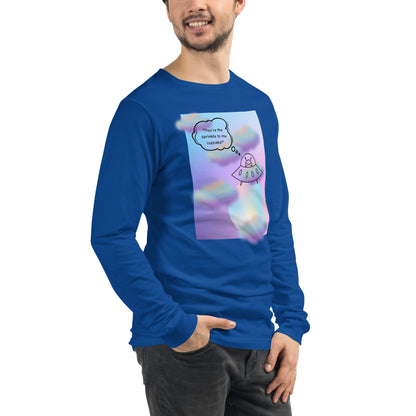Sprinkle Theory Long Sleeve Shirt - Left Placement product image 90 in White, size XL, with front view, right-side angle and left placement.