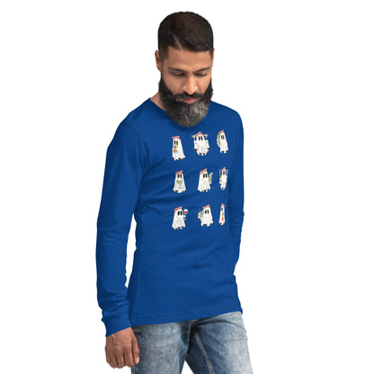 Little Haunts Long Sleeve Shirt - Left Placement product image 60 in Military Green, size XL, with front view, right-side angle and left placement.