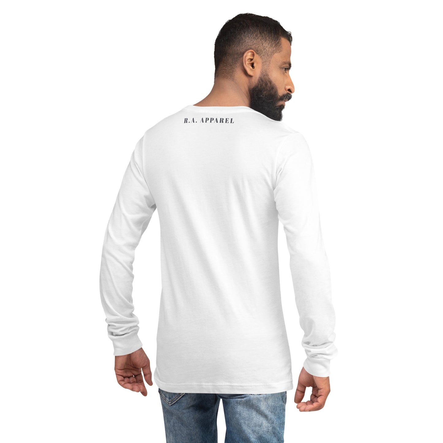 Image 14 of Red Northern Run Long Sleeve Shirt - Left Placement, size S, with Reindeer artwork visible in back view.