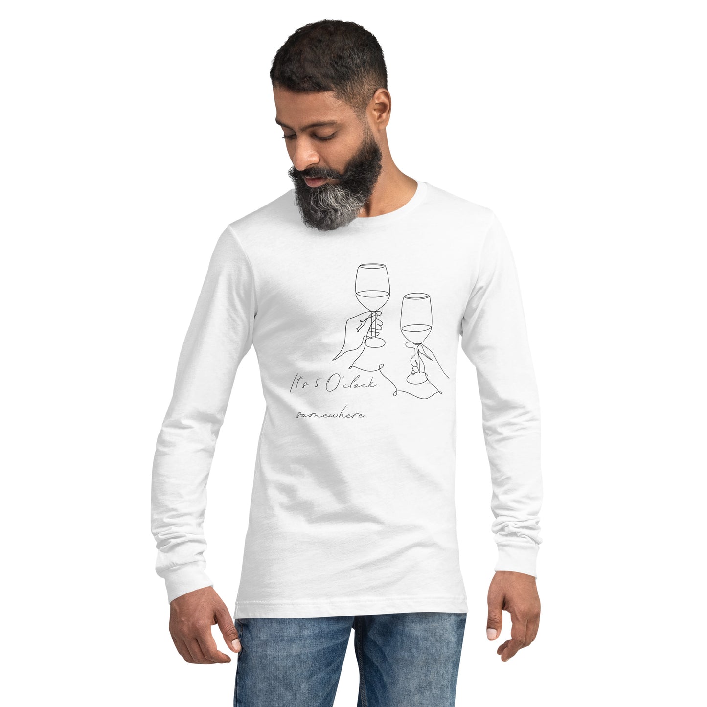 After Five Long Sleeve Shirt - Left Placement by R.A. Apparel, image 7, front view, Dark Grey Heather, size XS, left placement.