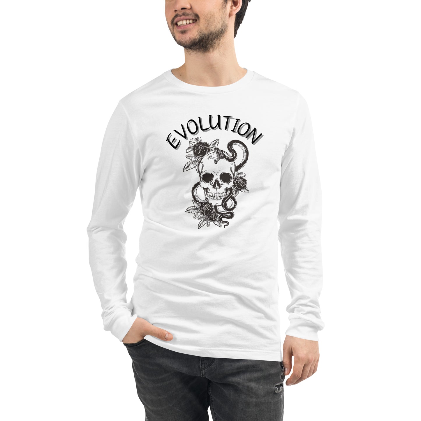 Evolution Long Sleeve Shirt - Left Placement image 37: True Royal version, size S with front view of the Evolution range.