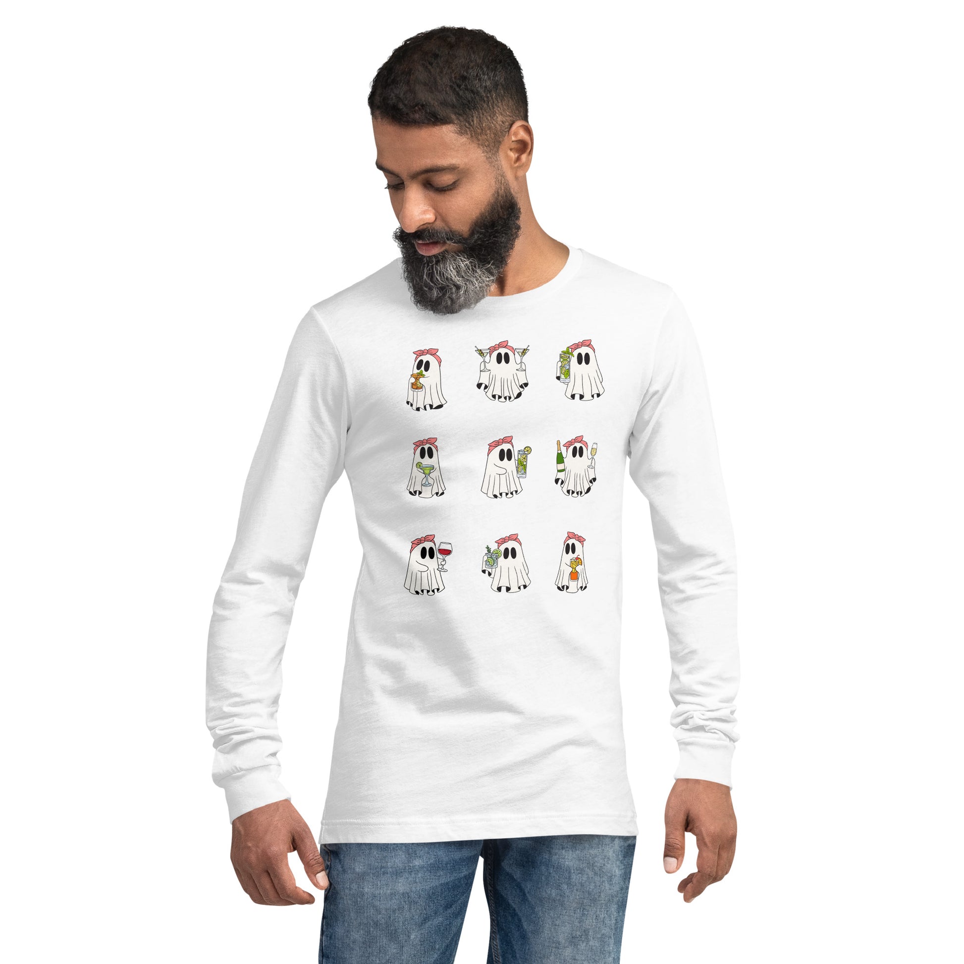 Little Haunts Long Sleeve Shirt - Left Placement product image 25 in Red, size XL, with front view and left placement.