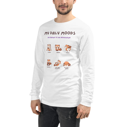 Mood Diary Long Sleeve Shirt - Left Placement product image 41 in Heather Navy, size XS, with front view, left-side angle and left placement.