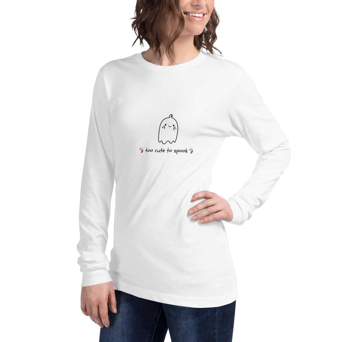 Cute Haunt Long Sleeve Shirt - Left Placement product image 40 in True Royal, size XL, with front view, left-side angle and left placement.